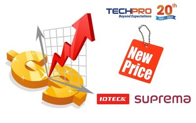Thông báo về việc điều chỉnh tăng giá bán sản phẩm SUPREMA, IDTECK – Hàn Quốc